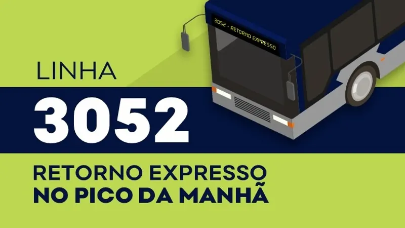 Linha 3052 terá cinco viagens expressas no pico da manhã a partir desta quinta